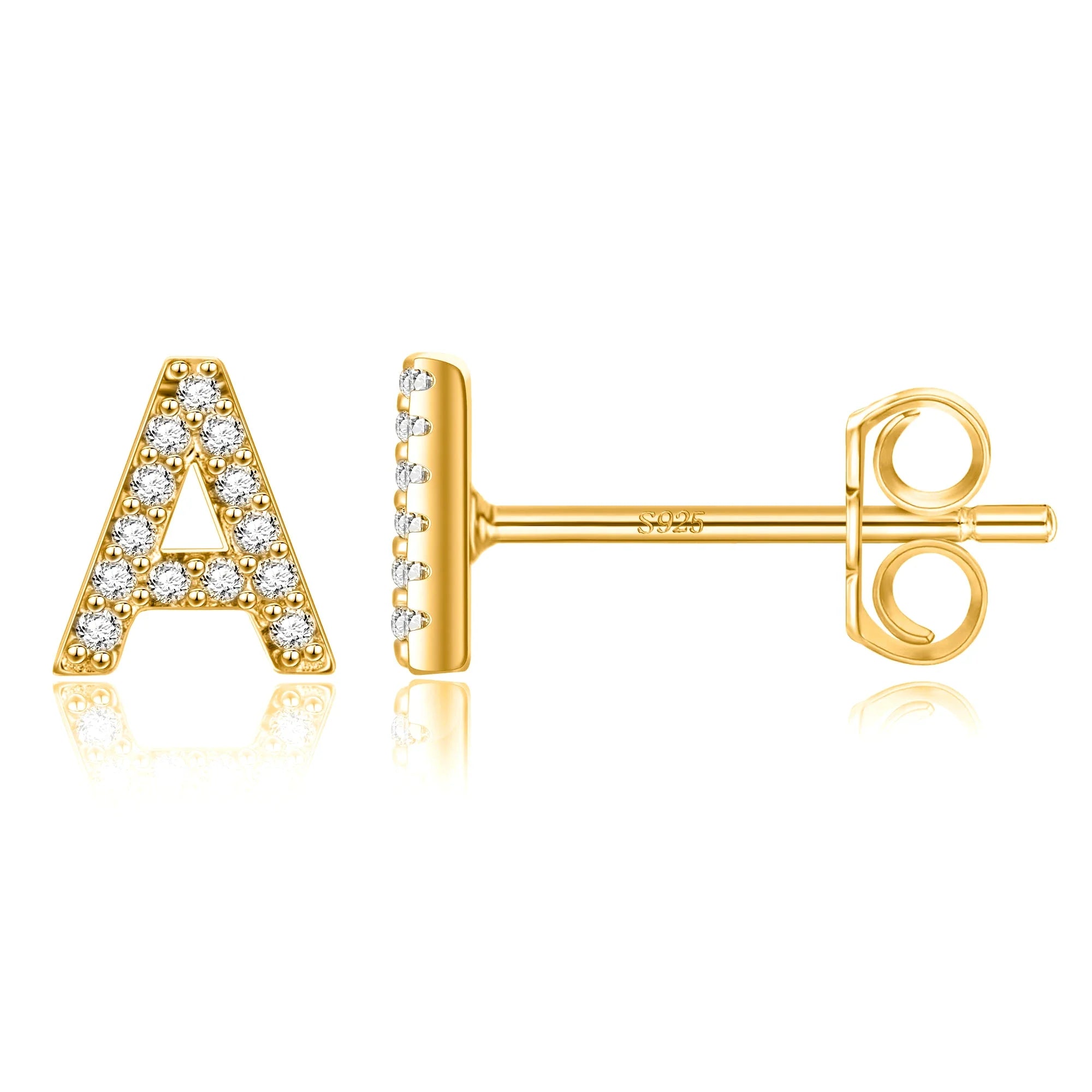 Boucles d'oreilles initiale or a
