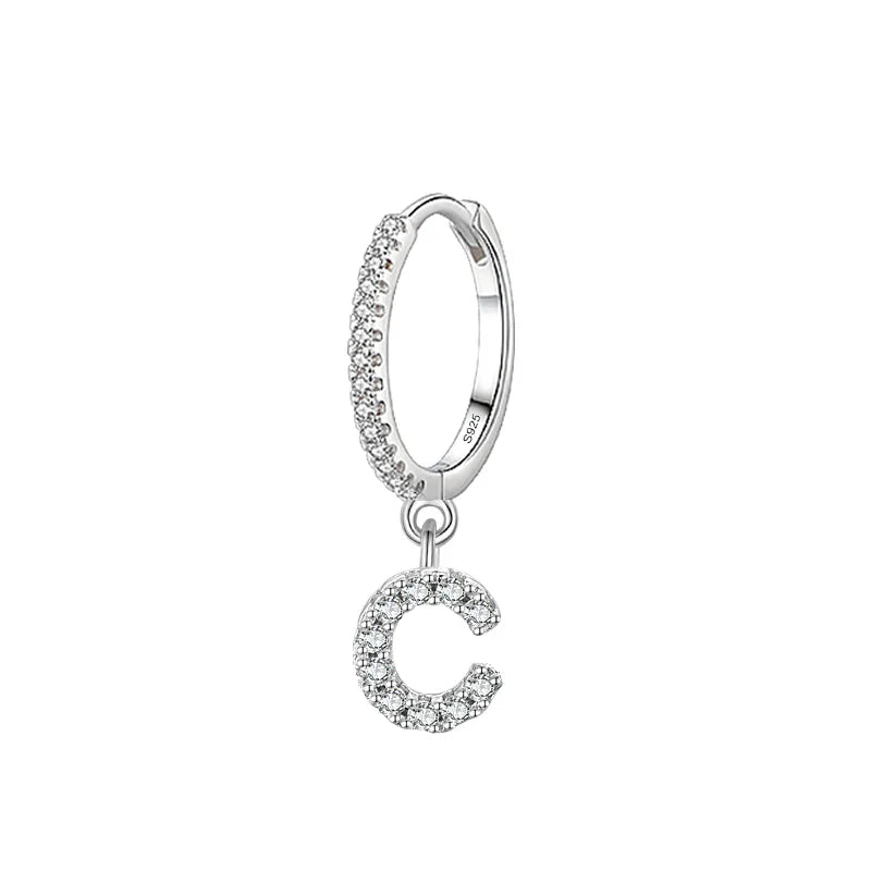 Boucles d'oreilles créoles avec initiale c