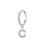 Boucles d'oreilles créoles avec initiale c