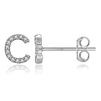 Boucles d'oreilles initiale argent c