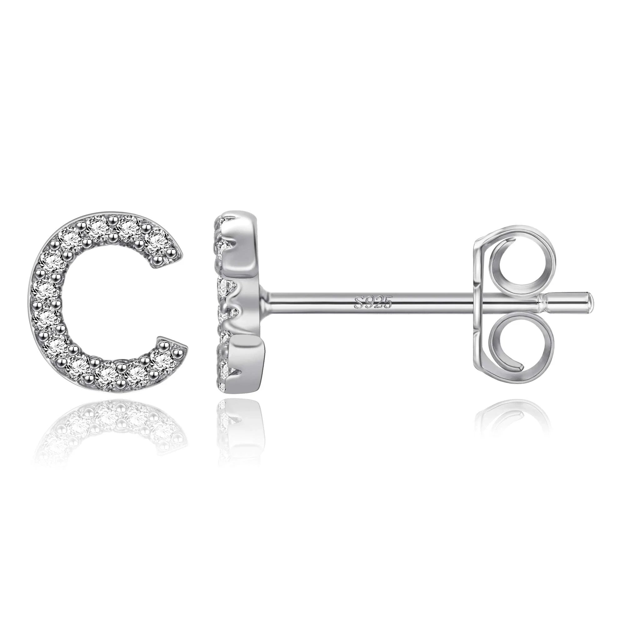 Boucles d'oreilles initiale argent c