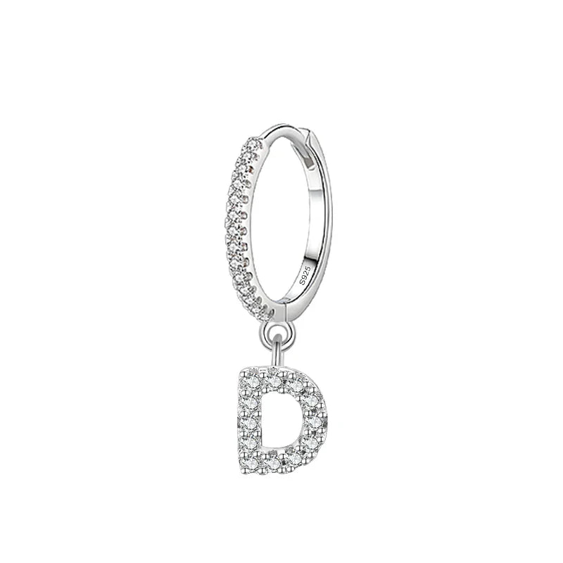 Boucles d'oreilles créoles avec initiale d