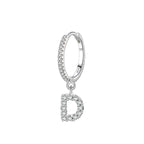 Boucles d'oreilles créoles avec initiale d