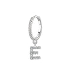 Boucles d'oreilles créoles avec initiale e