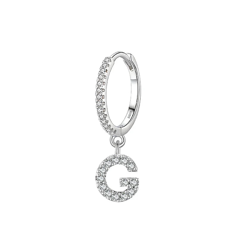 Boucles d'oreilles créoles avec initiale g