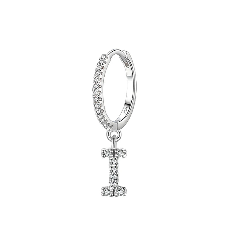 Boucles d'oreilles créoles avec initiale i