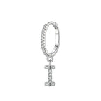Boucles d'oreilles créoles avec initiale i