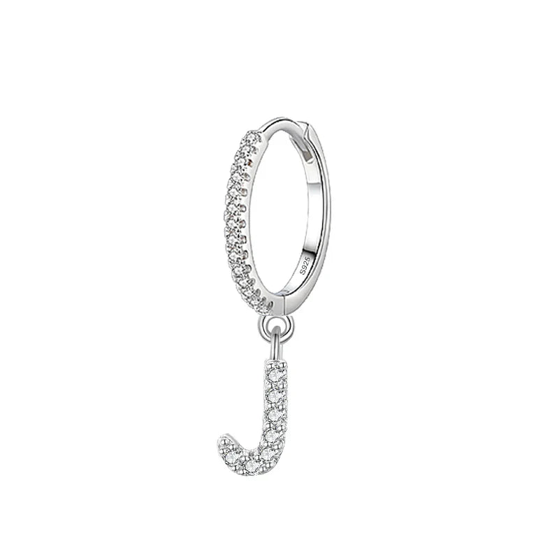 Boucles d'oreilles créoles avec initiale j
