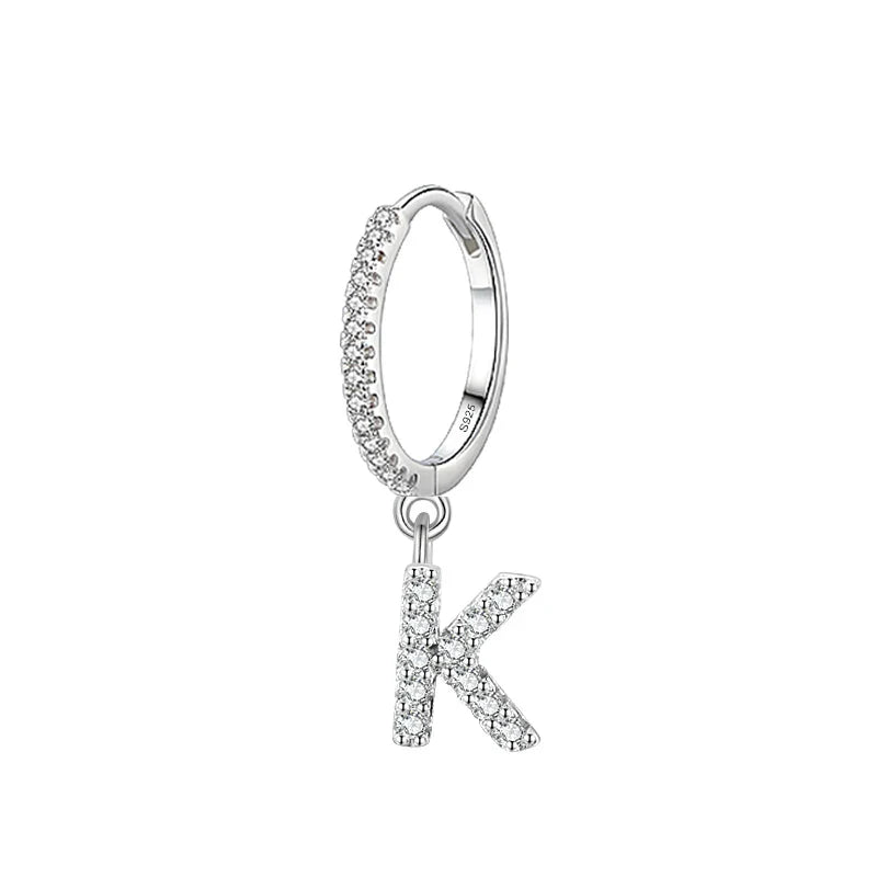 Boucles d'oreilles créoles avec initiale k