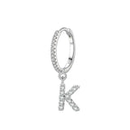Boucles d'oreilles créoles avec initiale k