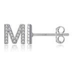 Boucles d'oreilles initiale argent m