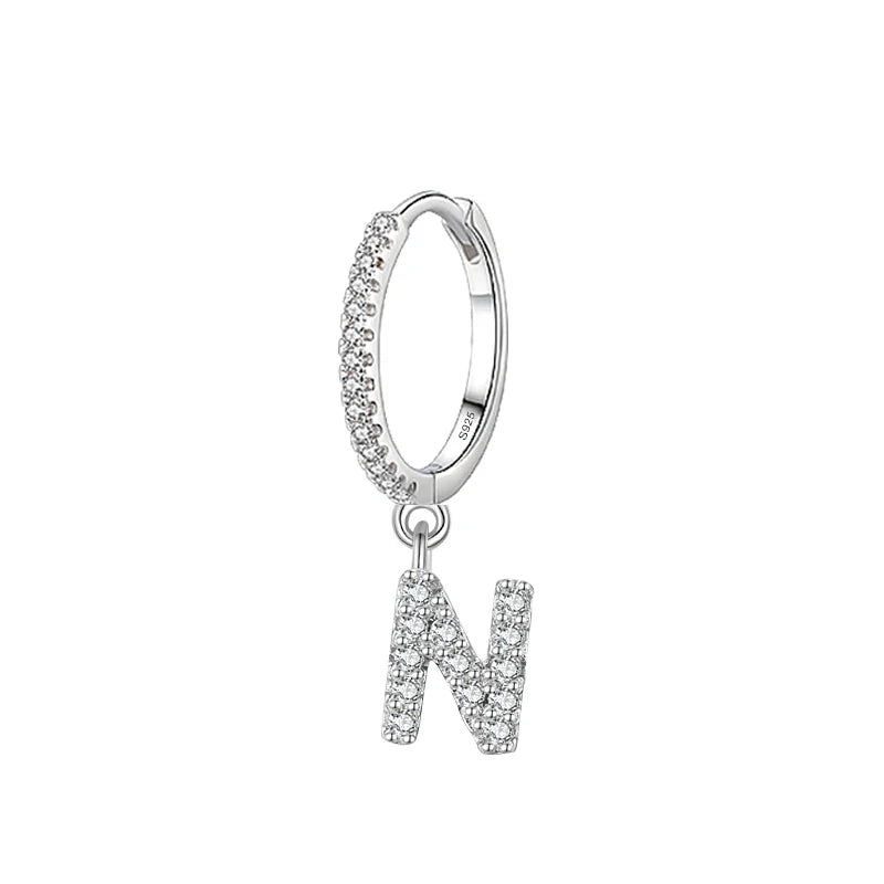 Boucles d'oreilles créoles avec initiale n