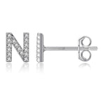 Boucles d'oreilles initiale argent n
