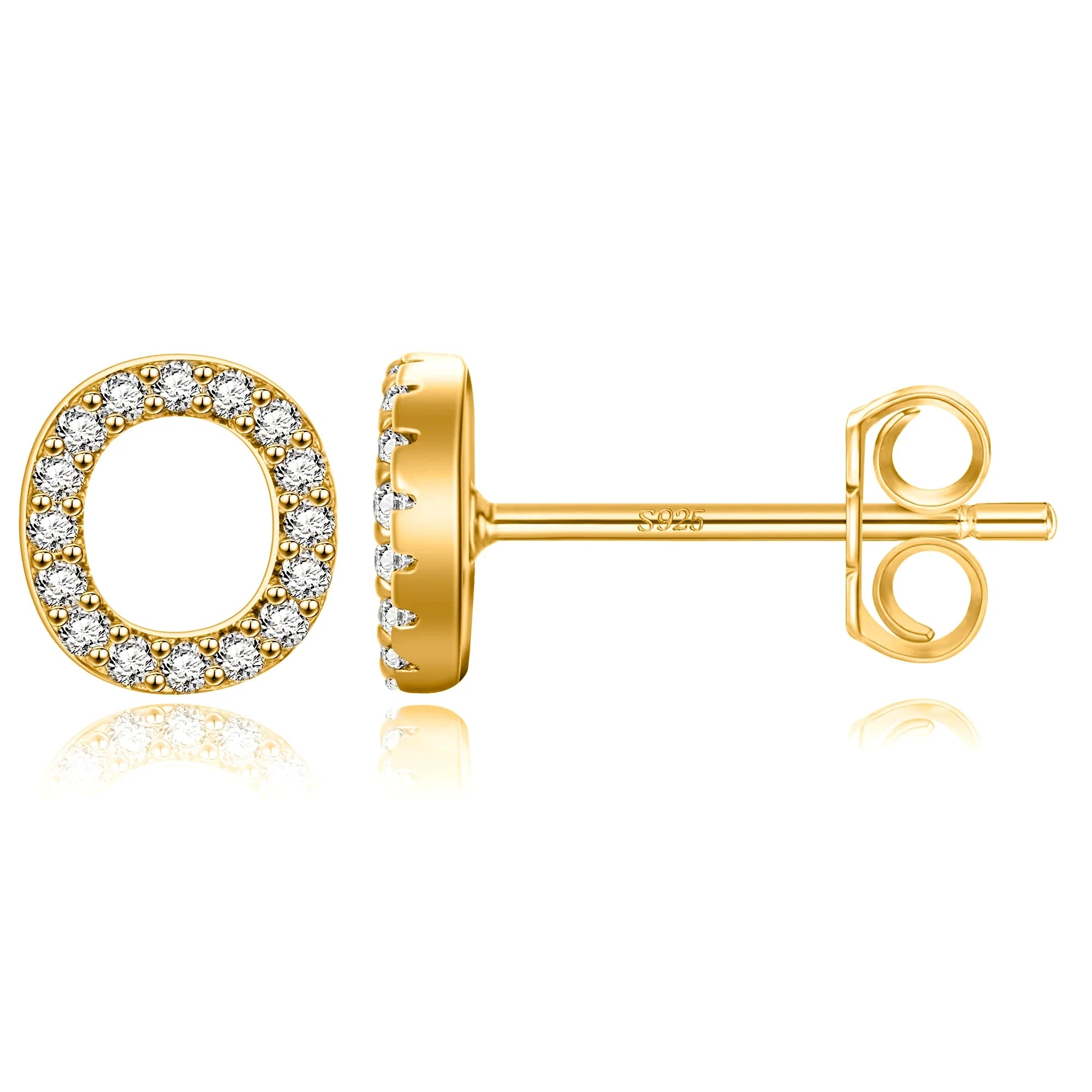 Boucles d'oreilles initiale or o
