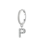 Boucles d'oreilles créoles avec initiale p