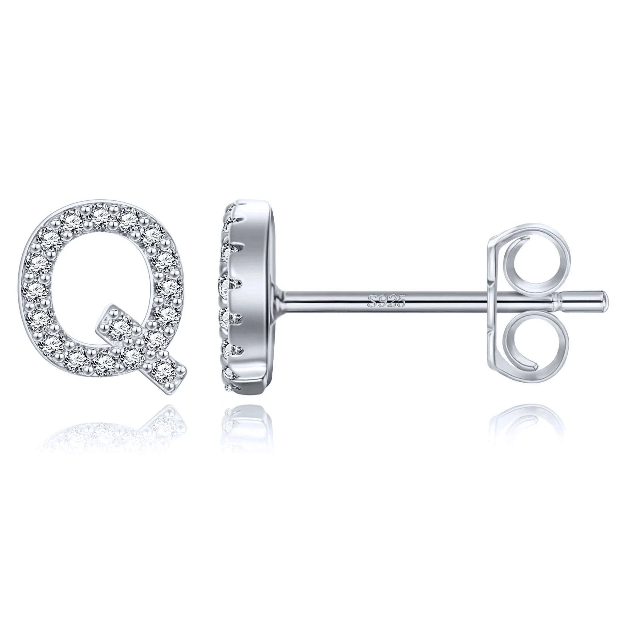 Boucles d'oreilles initiale argent q