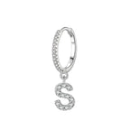 Boucles d'oreilles créoles avec initiale s