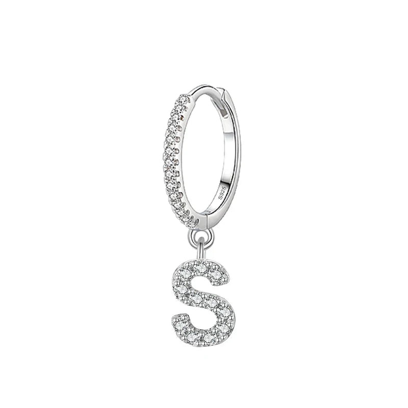 Boucles d'oreilles créoles avec initiale s