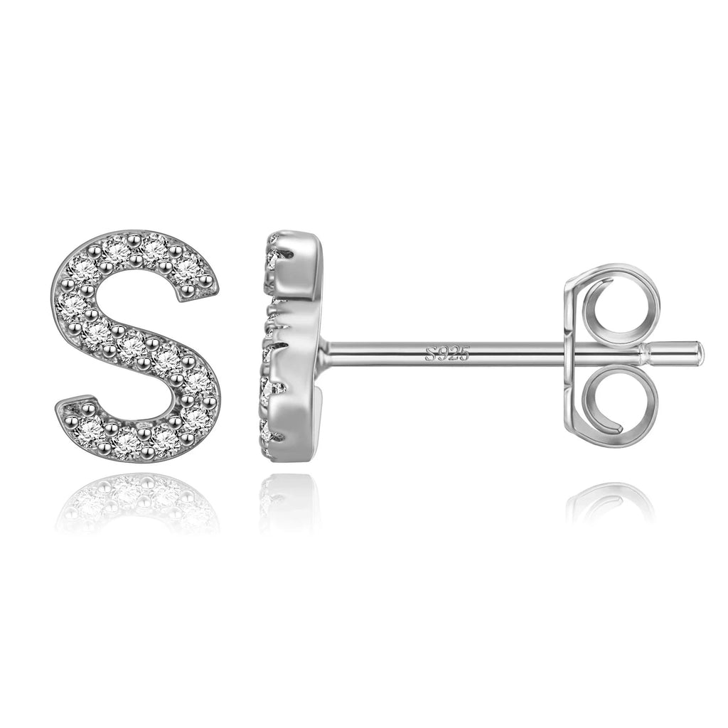 Boucles d'oreilles initiale argent s