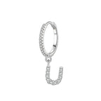 Boucles d'oreilles créoles avec initiale u
