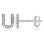 Boucles d'oreilles initiale argent u