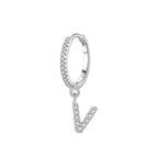 Boucles d'oreilles créoles avec initiale v
