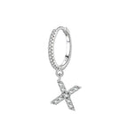 Boucles d'oreilles créoles avec initiale x