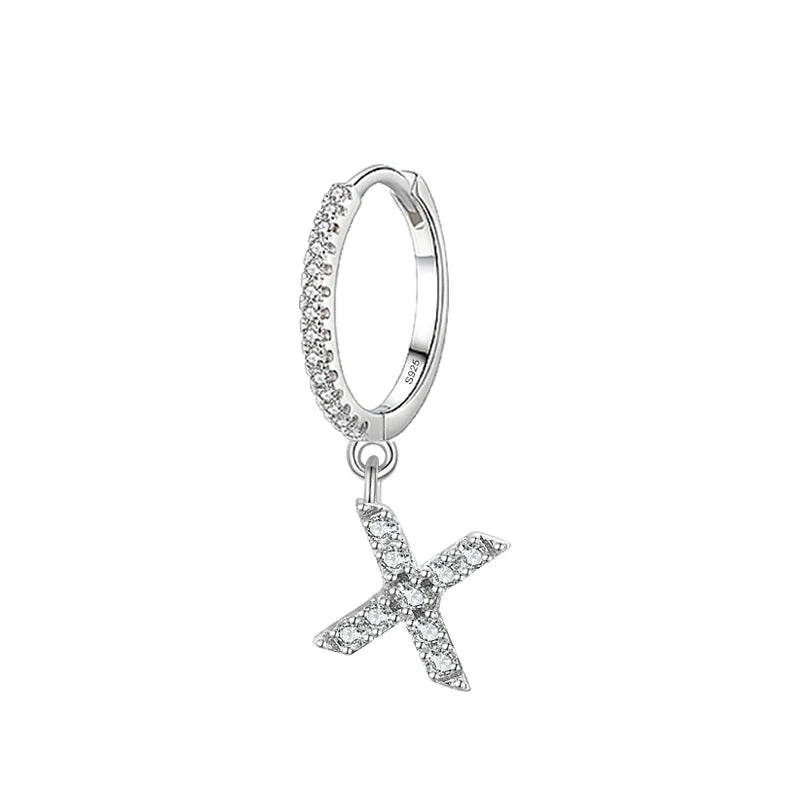Boucles d'oreilles créoles avec initiale x