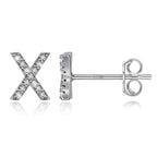Boucles d'oreilles initiale argent x