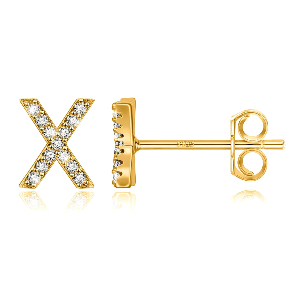 Boucles d'oreilles initiale or x