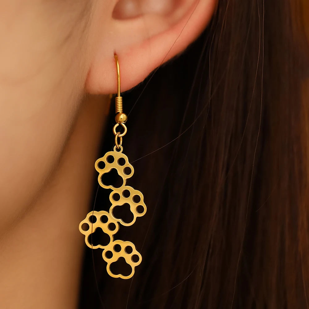 Ohrstecker Pfoten Gold
