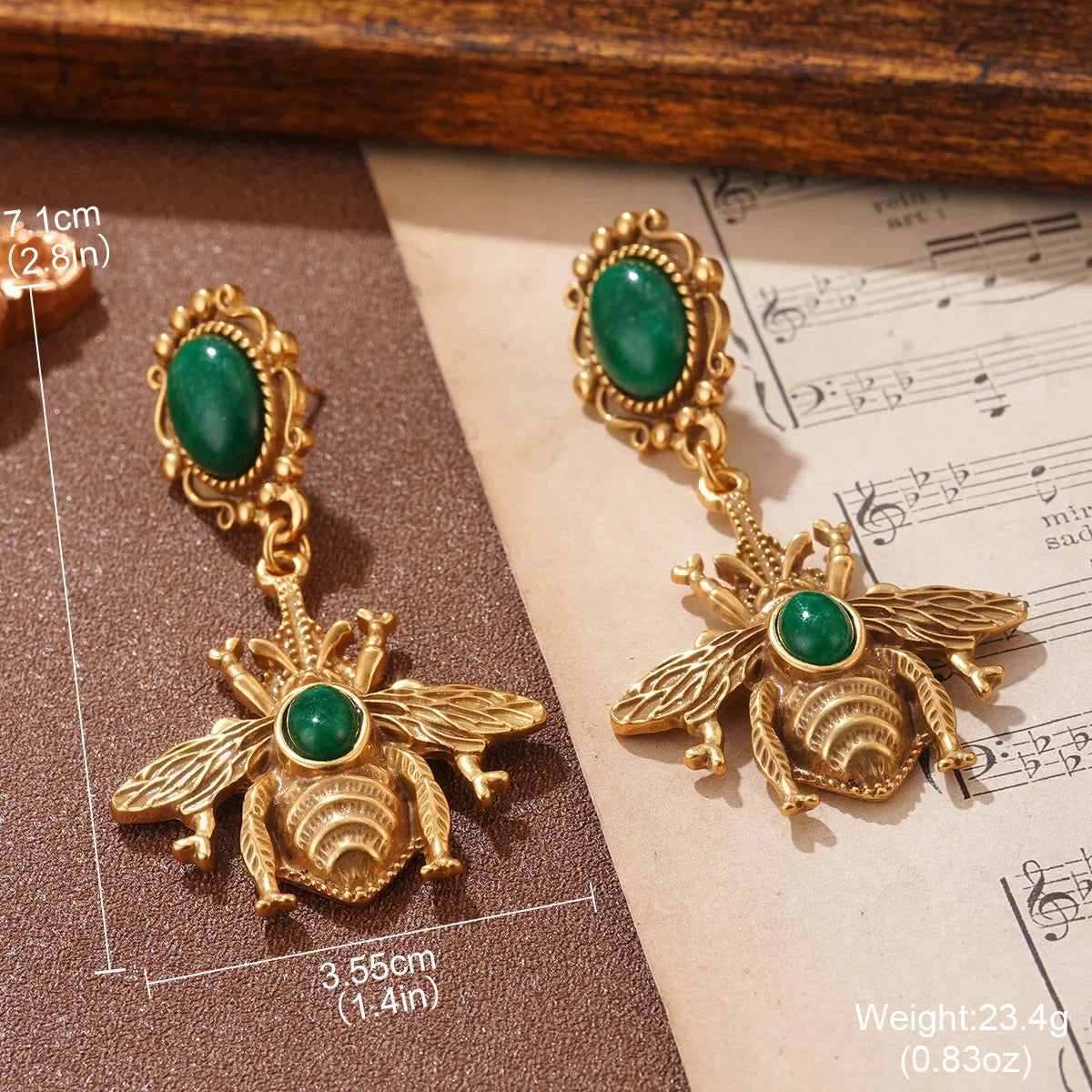 Bee drop earrings