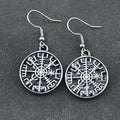 Vegvisir Wikinger Kompass Hängende Ohrringe