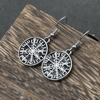 Vegvisir Wikinger Kompass Hängende Ohrringe 