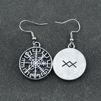Vegvisir Wikinger Kompass Hängende Ohrringe 