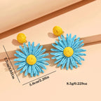 Boucles d'Oreilles Pendantes Fleur de Marguerite 