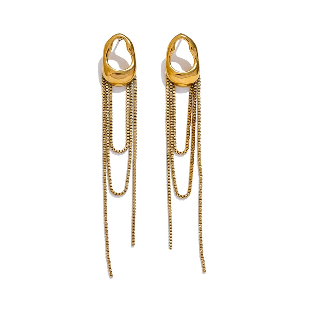 Boucles d'Oreilles Pendantes Goutte d'Eau pour Femme or
