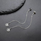 Boucles d'Oreilles Pendantes Pour Femme Arbre de Vie argent