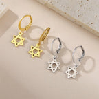 Dangling earrings for women with the symbolic Jewish Star of David 