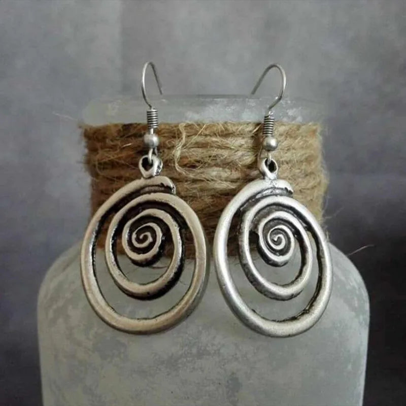 Orecchini Pendenti a Spirale Donna 