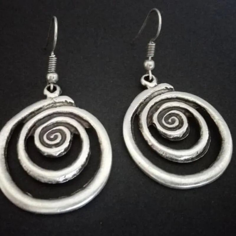 Orecchini Pendenti a Spirale Donna 