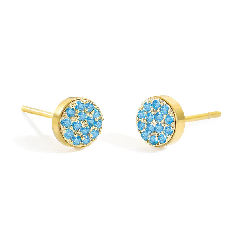 Boucles d'oreilles puces avec pierre de naissance pour femme décembre