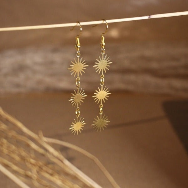 Orecchini a Pendolo Sole Stella Donna