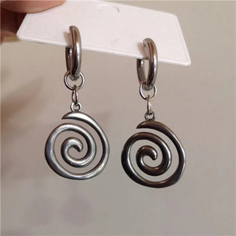 Spiral-Ohrringe für Damen, hängend