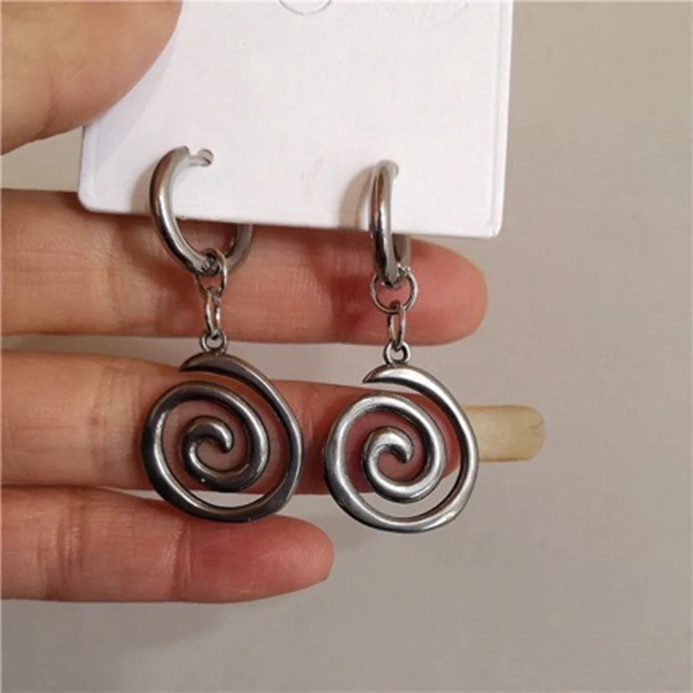 Spiral-Ohrringe für Damen, hängend