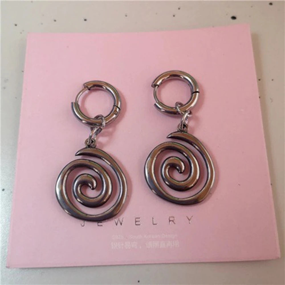 Spiral-Ohrringe für Damen, hängend