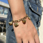 Bracelet 5 Coeurs Gourmette Femme or