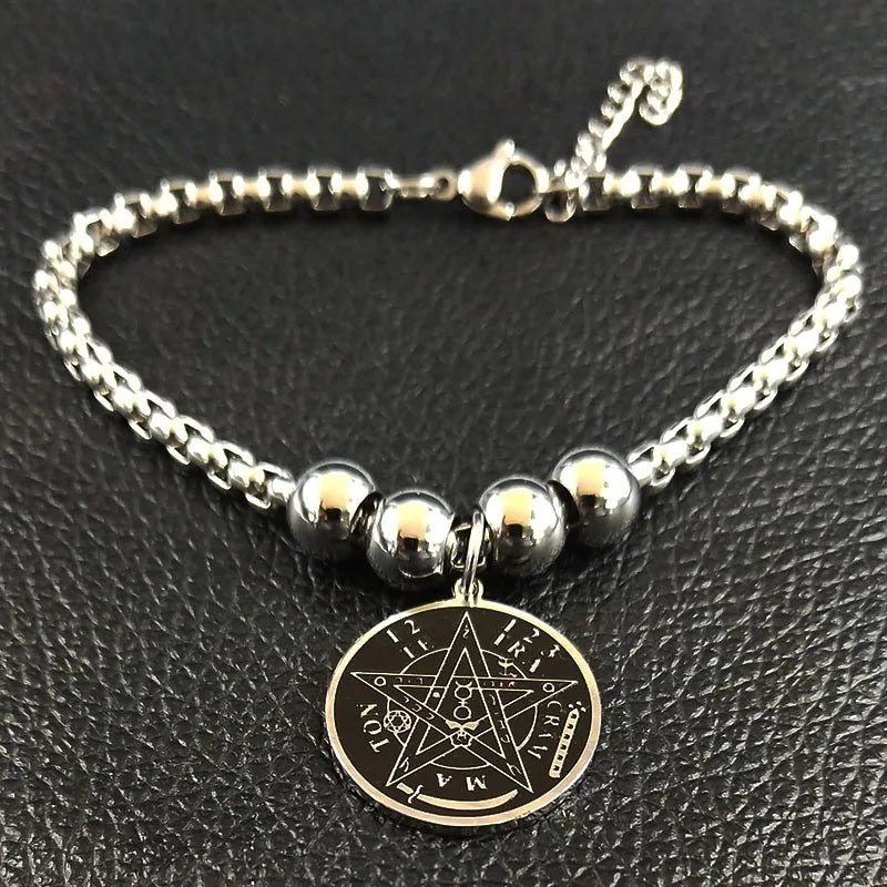 Narukvica od čelika Pentagram Vještičarenje Wiccan lančić