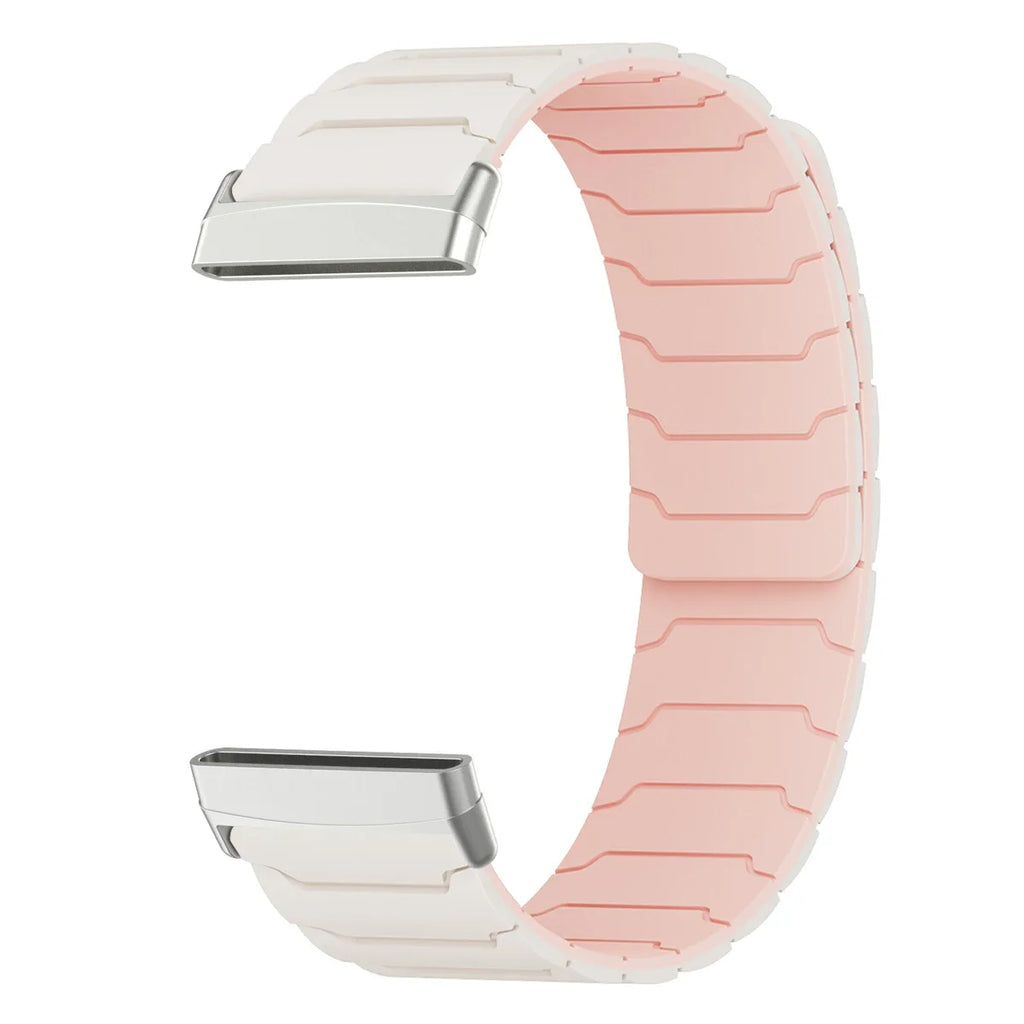 Magnetni pašček za uro Fitbit Versa 3, Versa 4, Sense 1 in Sense 2 belo-roza