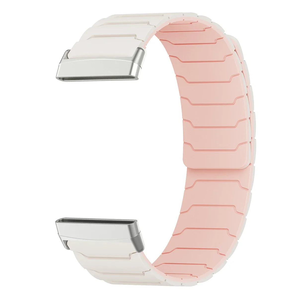 Magnetni pašček za uro Fitbit Versa 3, Versa 4, Sense 1 in Sense 2 belo-roza